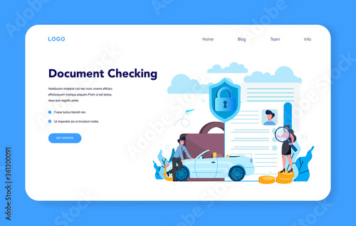 Underwriter web banner or landing page. Business insurance