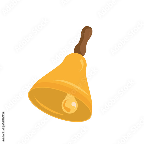 view of school bell with clapper. vector illustration