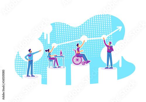 Inclusive education flat concept vector illustration