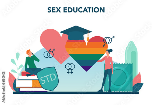 Sexual education concept. Sexual health lesson for young people.