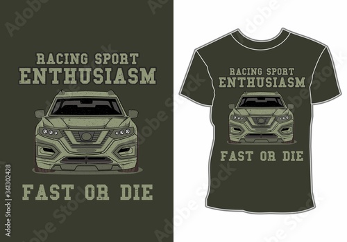 racing car sport enthusiasm t shirt design
