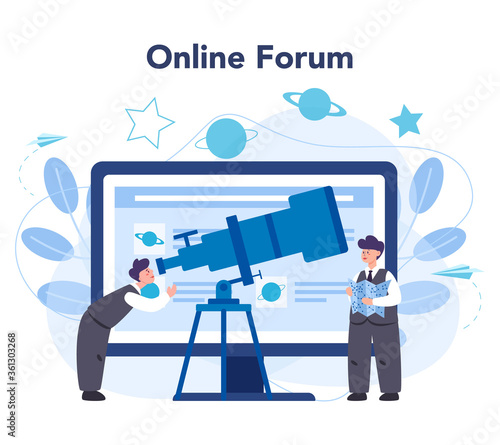 Astronomy and astronomer online service or platform. Professional