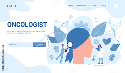 Professional oncologist web banner concept. Cancer disease