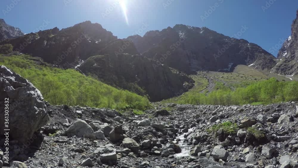 Caucasus, Ossetia. Midagrabin Gorge. Zeigelan Creek. Caucasus, Ossetia. Midagrabin Gorge. Zeigelan Creek.