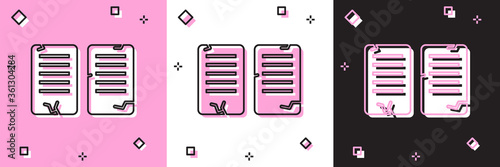 Set The commandments icon isolated on pink and white, black background. Gods law concept. Vector Illustration.