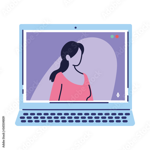 woman on computer video call