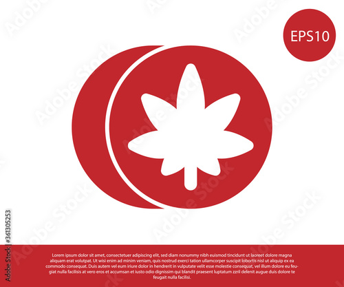 Red Herbal ecstasy tablets icon isolated on white background. Vector Illustration.