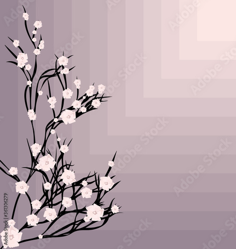 abstract spring background tree and pink flowers