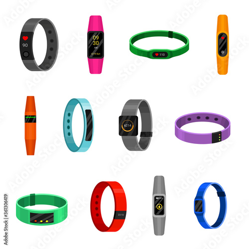 Fitness bracelet set, sport and training tracker gadget