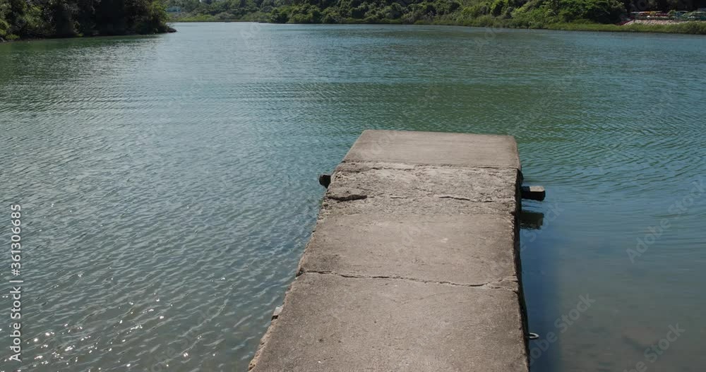 Sea and pier in countryside