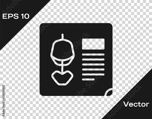 Black X-ray shots icon isolated on transparent background. Vector Illustration.