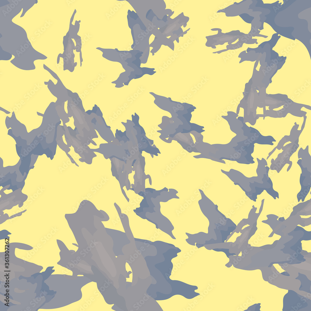 UFO camouflage of various shades of yellow, blue and grey colors UFO camouflage of various shades of yellow, blue and grey colors