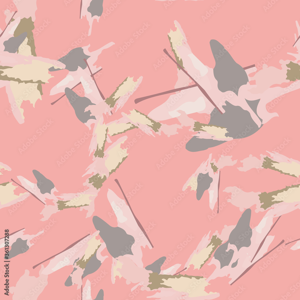 UFO camouflage of various shades of pink, brown and grey colors