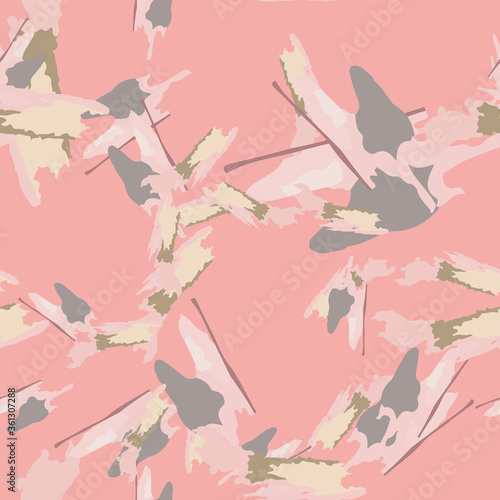 UFO camouflage of various shades of pink, brown and grey colors