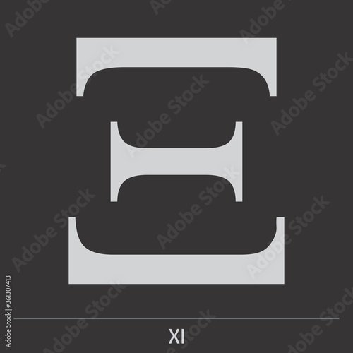 Xi greek letter icon