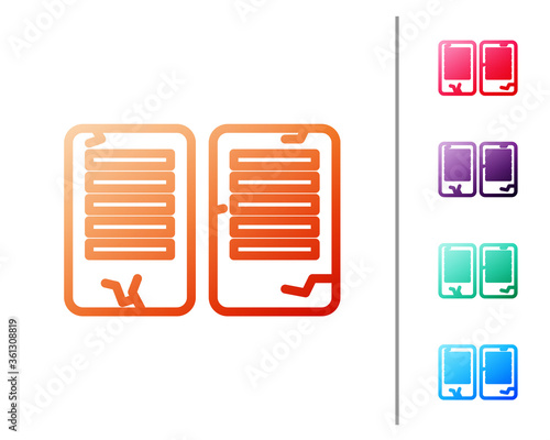 Red line The commandments icon isolated on white background. Gods law concept. Set color icons. Vector Illustration.