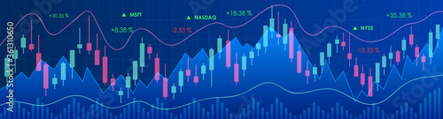 Financial stock market graph. Digital illustration