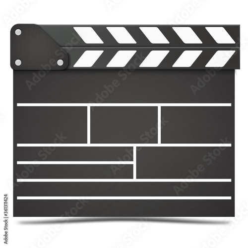 Realistic Movie clapper board. Vector.