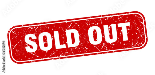 sold out stamp. sold out square grungy red sign.