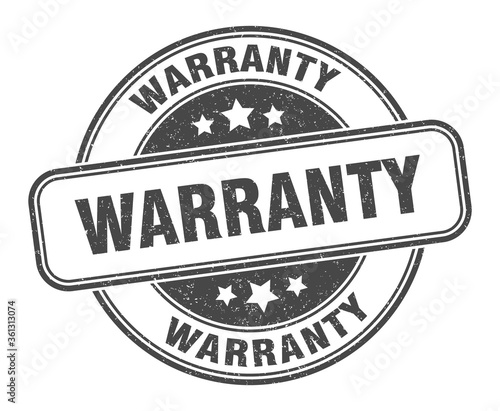 warranty stamp. warranty round grunge sign. label photo