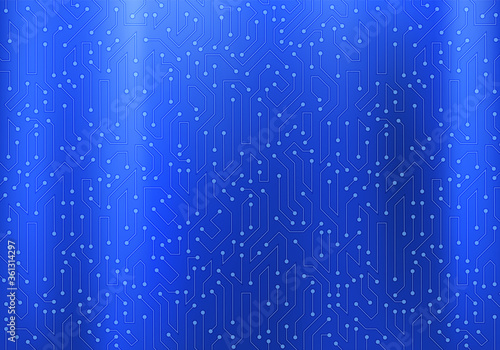Circuit pattern on a blue metal background. Solar panels