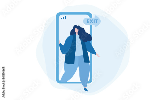 Digital detox. Vector illustration for web banner, infographics, mobile. No mobile phone.
