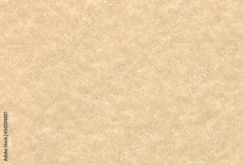 Close up view of textured pale brown coloured recycled creative paper background. Extra large highly detailed image.