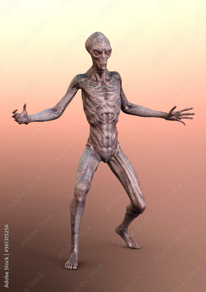 3D Rendering Fantasy Alien