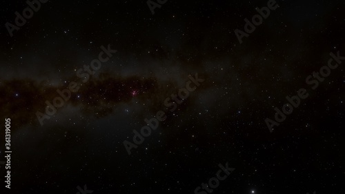 Universe filled with stars. Cosmic landscape  beautiful science fiction wallpaper with endless deep space. 3D render