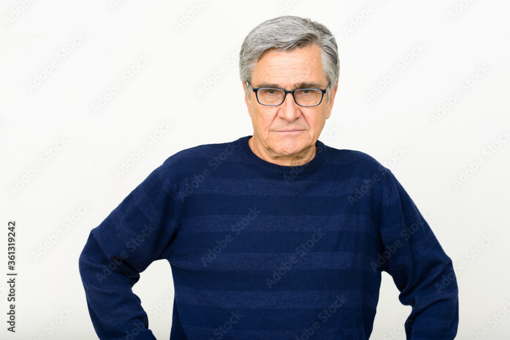 Portrait of handsome senior man with eyeglasses Portrait of handsome senior man with eyeglasses