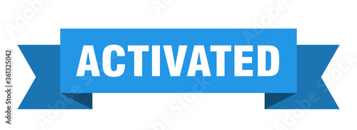 activated ribbon. activated isolated band sign. activated banner