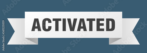 activated ribbon. activated isolated band sign. activated banner