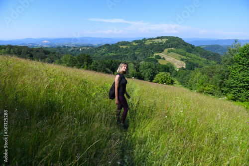 Girl outdoors enjoying nature on the field © Bojanikus