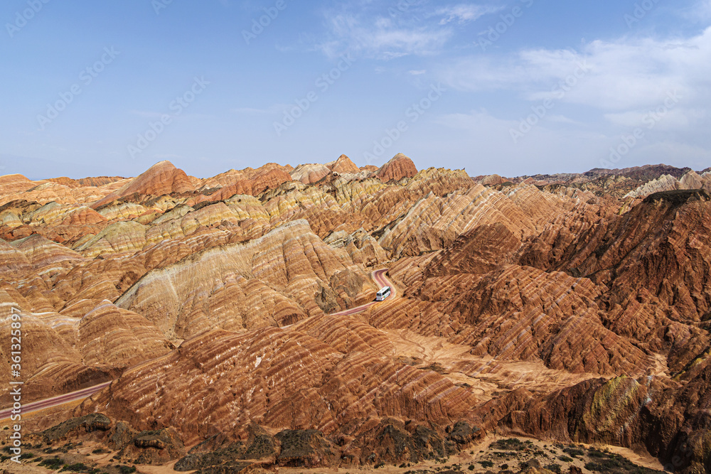 Fototapeta premium Red striped mountains