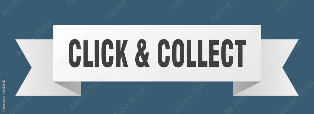 click & collect ribbon. click & collect isolated band sign. click & collect banner