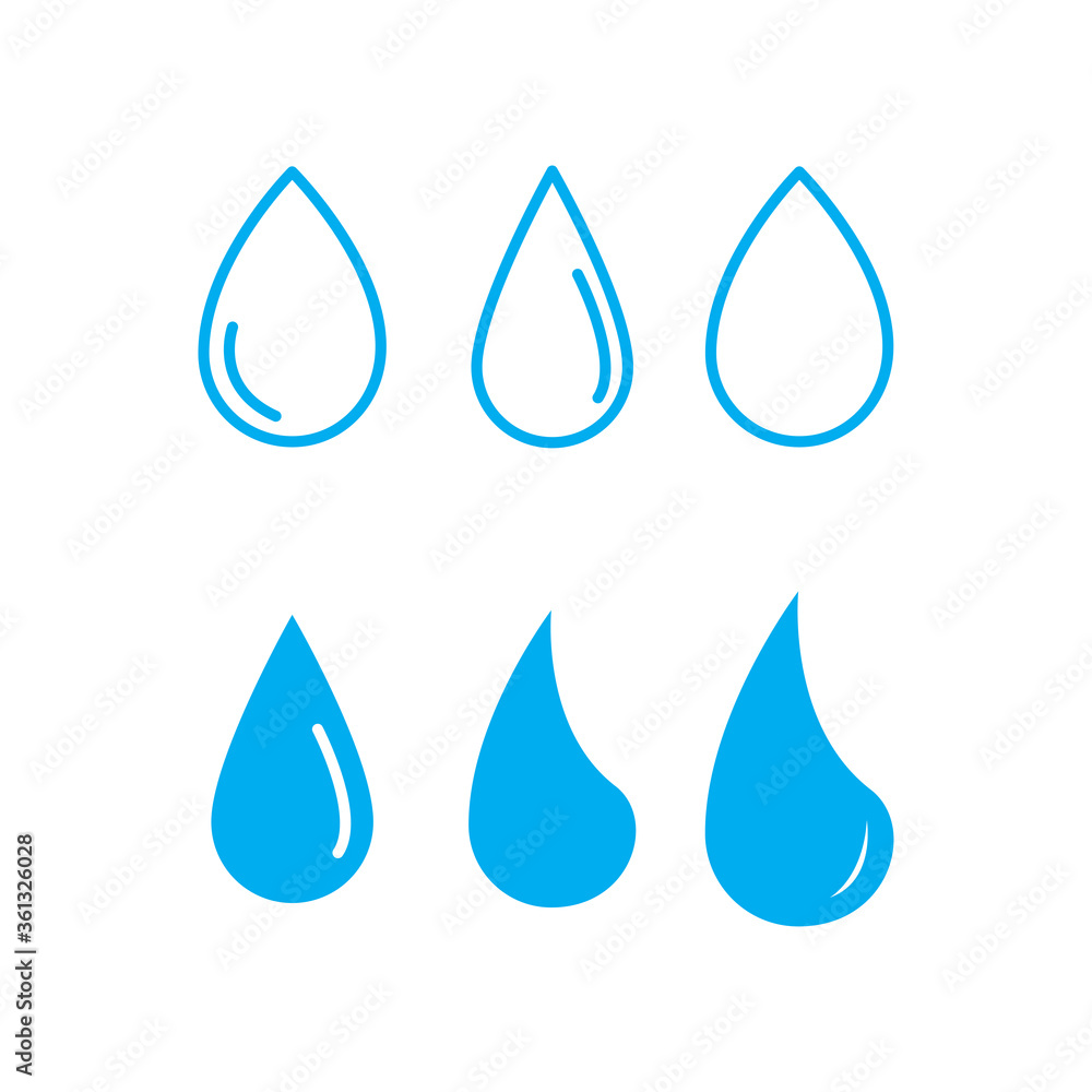 Water drop icon symbols Water drop icon symbols