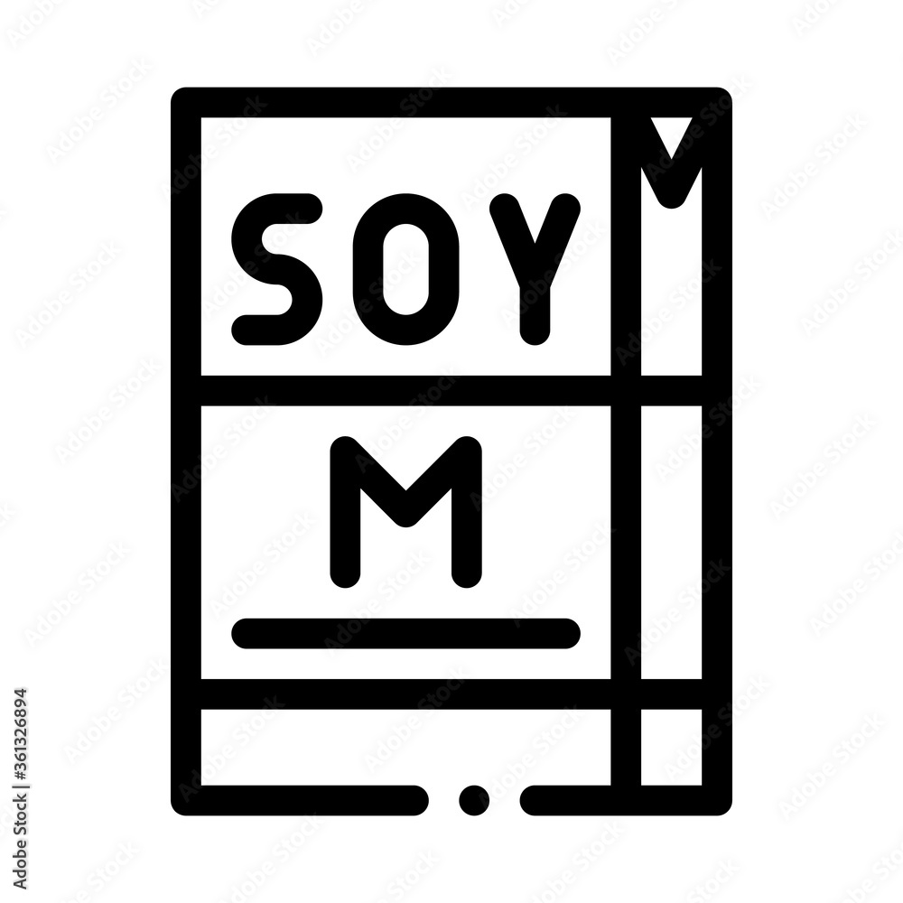soy milk package icon vector. soy milk package sign. isolated contour symbol illustration soy milk package icon vector. soy milk package sign. isolated contour symbol illustration