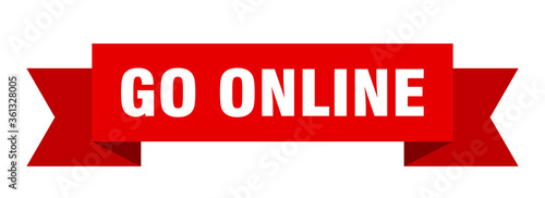go online ribbon. go online isolated band sign. go online banner