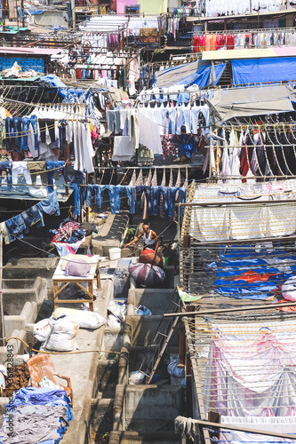 Dhobi Ghat (Mahalaxmi Dhobi Ghat) is a biggest open air laundry in Mumbai, This place is one of famous landmark and tourist attraction of Mumbai, Maharastra, India. photo