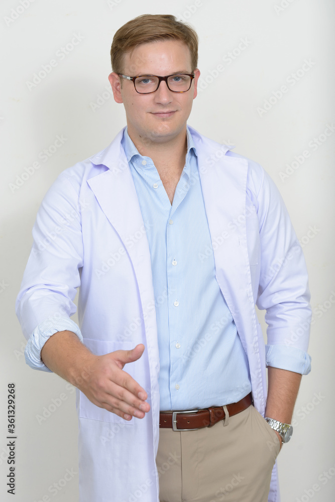 Portrait of man doctor with blond hair Portrait of man doctor with blond hair