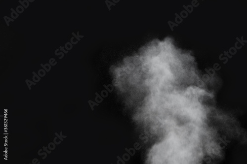White smoke isolated on a black background. smoke image