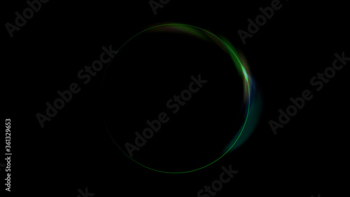 Eclipse light  Abstract lens flare ring background.