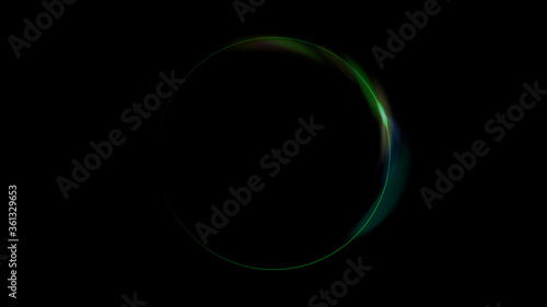 Eclipse light, Abstract lens flare ring background.