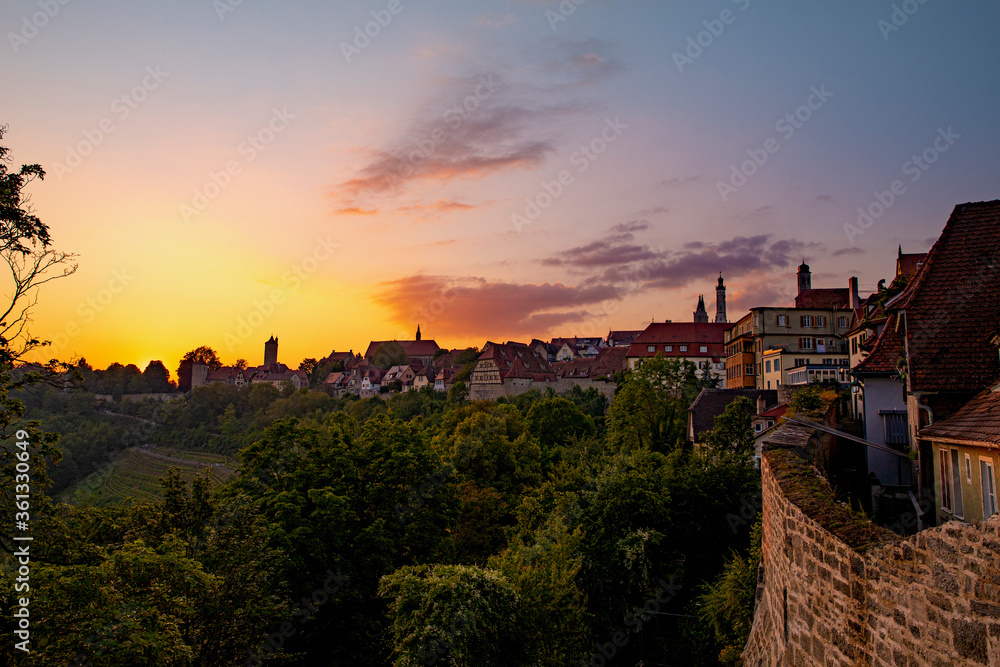 Sonnenuntergang über Rothenburg ob der Tauber