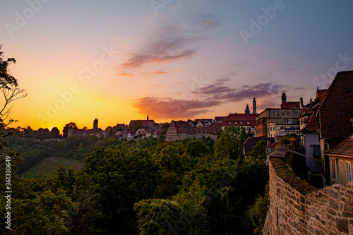 Sonnenuntergang über Rothenburg ob der Tauber