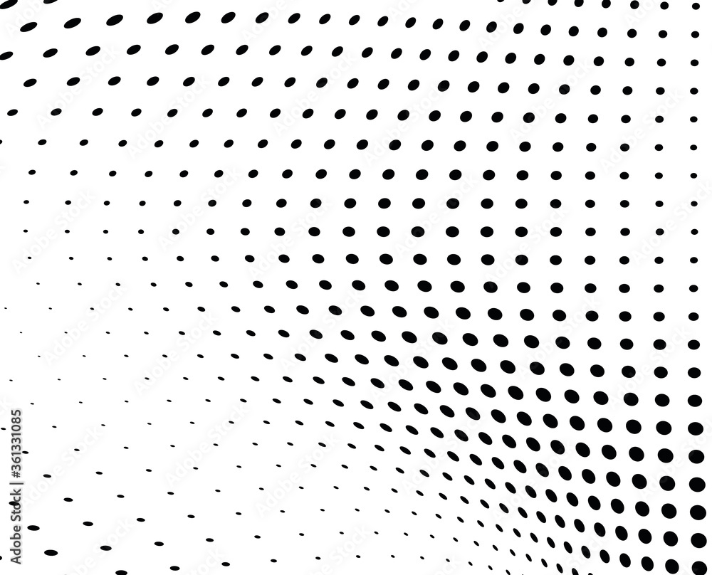 Halftone dots curved gradient pattern texture isolated on white background Halftone dots curved gradient pattern texture isolated on white background