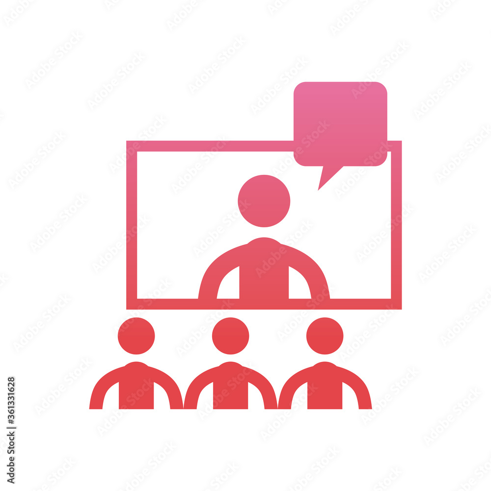 avatars seeing screen in video chat gradient style icon vector design avatars seeing screen in video chat gradient style icon vector design