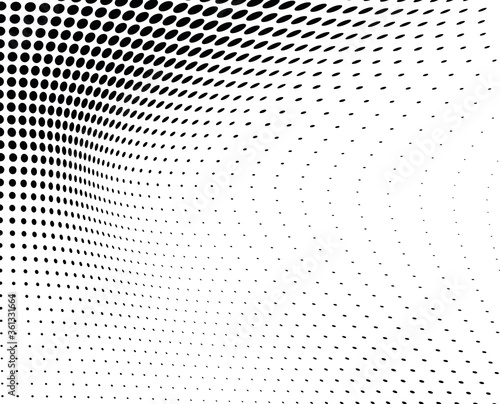 Black and white vector halftone. Industrial half tone texture. Subtle dotted gradient © VYACHESLAV KRAVTSOV