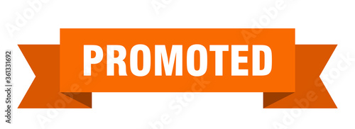 promoted ribbon. promoted isolated band sign. promoted banner