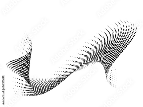 Abstract halftone wave dotted background, illustration vector design